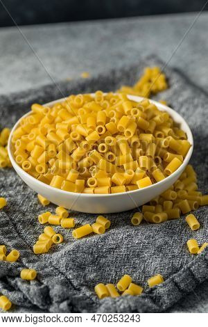 Raw Homemade Ditalini Pasta