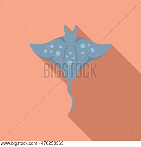 Ocean Stingray Icon Flat Vector. Fish Animal. Water Nature