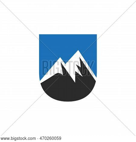 Letter U Mount Logo Vector Sign. Mountain Nature Landscape Logo Combine With Hill Icon And Template