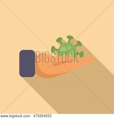 Care Virus Icon Flat Vector. Antibiotic Disease. Virus Protection