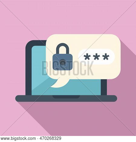 Laptop Policy Icon Flat Vector. Mobile Account. Screen Log