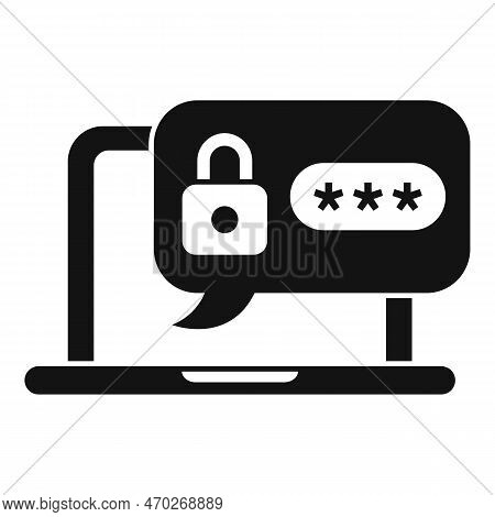 Laptop Policy Icon Simple Vector. Mobile Account. Screen Log