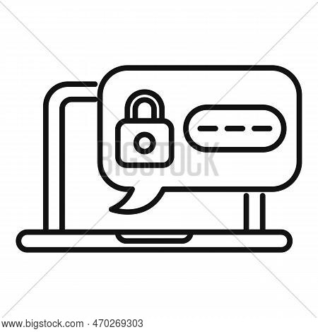 Laptop Policy Icon Outline Vector. Mobile Account. Screen Log