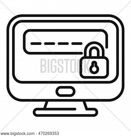 Identity Monitor Area Icon Outline Vector. Personal Mobile. Register Log