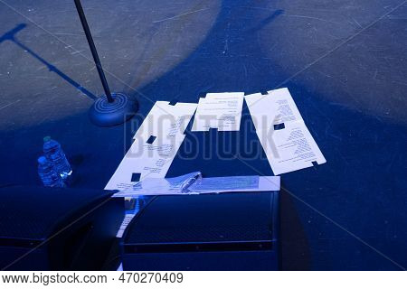 Mt. Clemens, Michigan -USA- January 28, 2023: XYZ performing at the Emerald Theatre as special guest