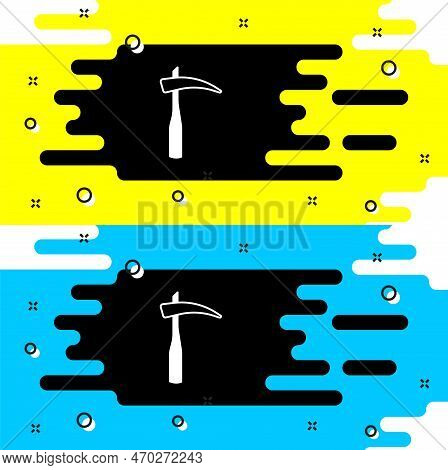 White Scythe Icon Isolated On Black Background. Happy Halloween Party. Vector