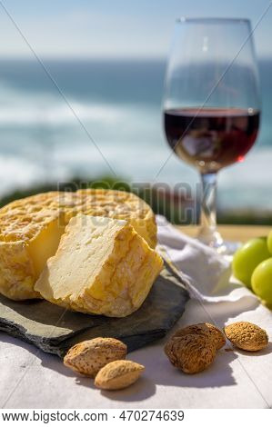 Tasting Of Tawny Port Wine And Local Portuguese Matured Cheese Queijo Serpa, Setubal Area, Portugal
