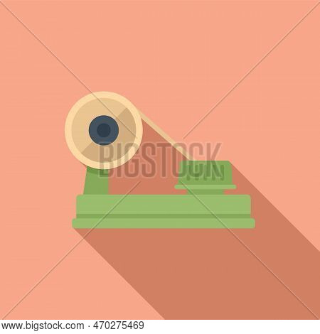 Wool Bobine Icon Flat Vector. Factory Cotton. Sewing Machine