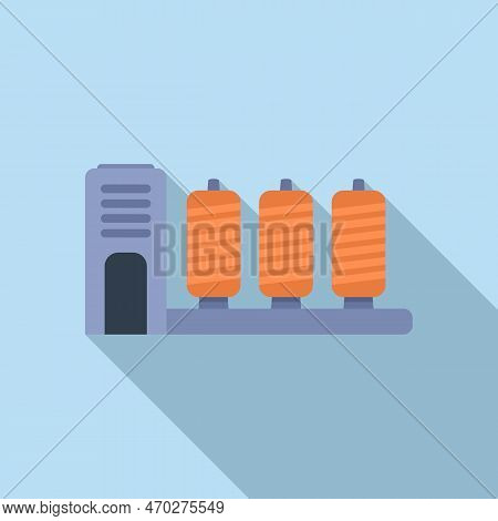Thread Bobine Icon Flat Vector. Cotton Factory. Fabric Plant