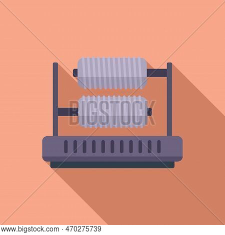 Bobine Roll Icon Flat Vector. Factory Thread. Industry Fabric