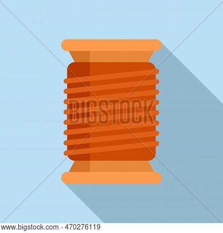 Thread Bobine Icon Flat Vector. Cotton Sewing. Fabric Loom