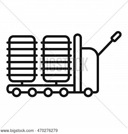 Bobine Thread Machine Icon Outline Vector. Cotton Factory. Industry Wool