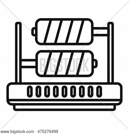 Bobine Roll Icon Outline Vector. Factory Thread. Industry Fabric