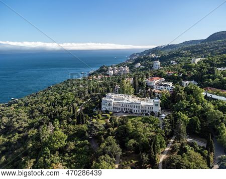 Aerial View Of Livadia Palace - Located On The Shores Of The Black Sea In The Village Of Livadia In 