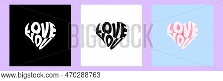 Warped Text Into The Heart Shape. Text Wrap Effect
