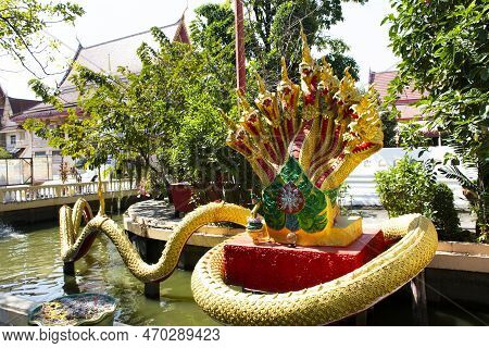 Ancient Naka Or Naga Himmapan Animal Creature Of Himavanta  Legendary Forest In Garden Of Ubosot Ord