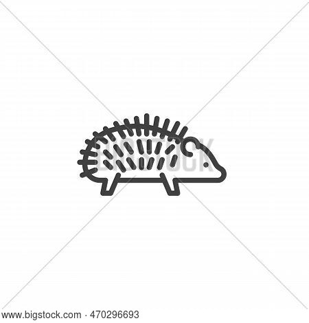 Hedgehog Pet Line Icon. Linear Style Sign For Mobile Concept And Web Design. Hedgehog Urchin Outline