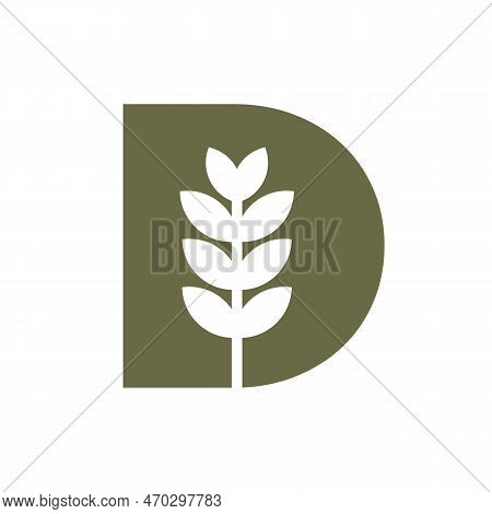 Initial Letter D Brewing Logo With Beer Icon Vector Template
