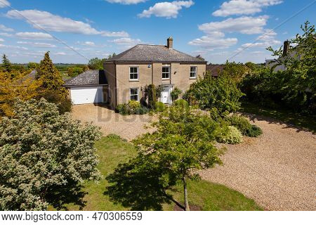 Little Downham, Cambridgeshire, England - May 19 2019: Traditional Style Modern House In East Anglia