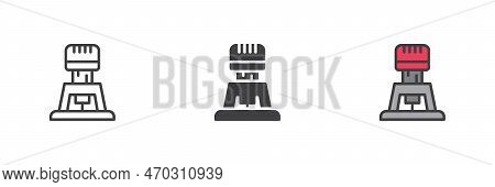 Wood Router Tool Different Style Icon Set. Line, Glyph And Filled Outline Colorful Version, Outline 