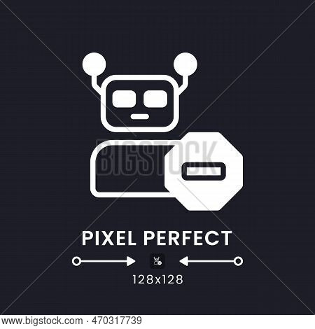 Advanced Bot Protection White Solid Desktop Icon. Machine Learning. Digital Security. Pixel Perfect 