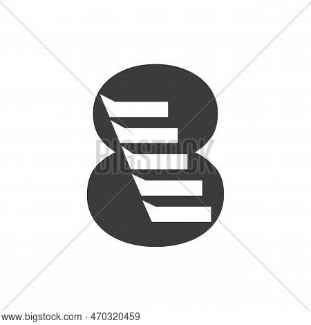 Initial Letter 8 Stair Logo. Step Logo Symbol Alphabet Based Vector Template