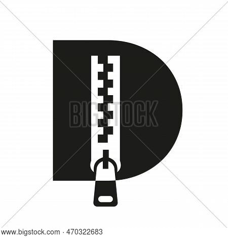 Initial Letter D Zipper Logo For Fashion Cloth, Embroidery And Textile Symbol Identity Vector Templa