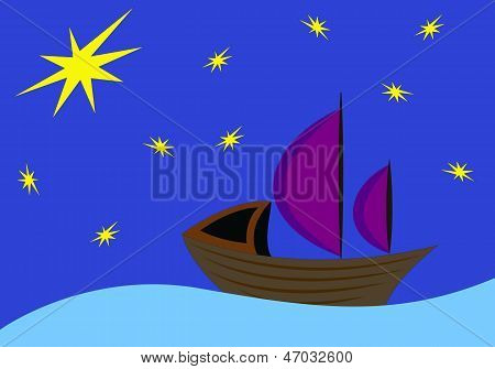 het schip in water