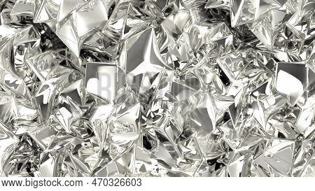 3d Rendering Glittering Liquid Ripples On The Silvery Surface Of A Technological Material With An El