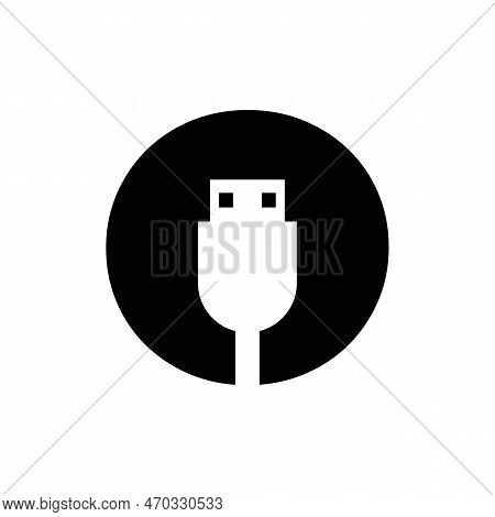 Initial Letter O Usb Symbol Design. Computer Connection Usb Cable Icon Vector