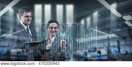 A Team Of Business People Is Working On The Process Of Promoting In The Market And Making A Profit.