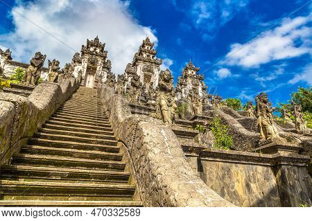 Pura Penataran Agung Lempuyang Temple On Bali, Indonesia In A Sunny Day