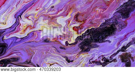 Abstract Background Of Color Acrylic Paints, Pink Color, Purple, Abstract Marble Black And Blue Back