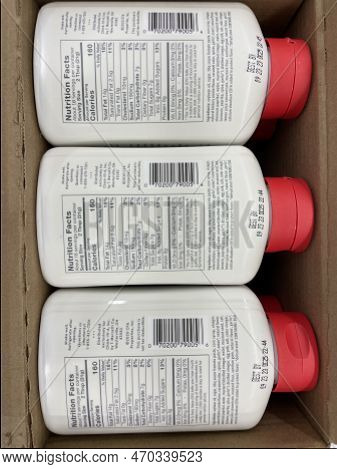 Grovetown, Ga Usa - 01 13 23: Grocery Store Chick Fil A Sauce Ingredients Label