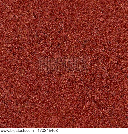 Ground Organic Aromatic Sumac Texture, Isolated On White Background