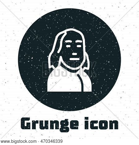 Grunge Benjamin Franklin Icon Isolated On White Background. Monochrome Vintage Drawing. Vector