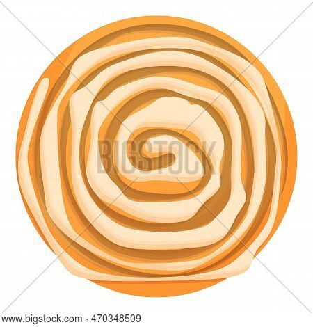 Sweet Cinnamon Roll Bun Icon Cartoon Vector. Cake Menu. Sugar Menu