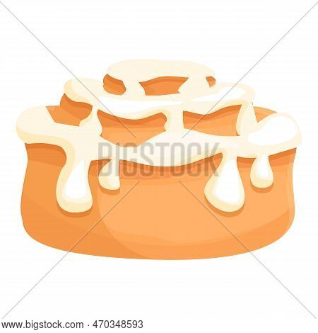Healthy Cinnamon Roll Bun Icon Cartoon Vector. Pastry Food. Sweet Bakery