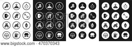 Set Stopwatch 24 Hours, Car Rental, Taxi Call Telephone Service, Hand Map Pointer With Taxi, Route L