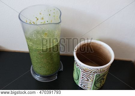 Fresh Health Green Smoothie Made Of Spinach
