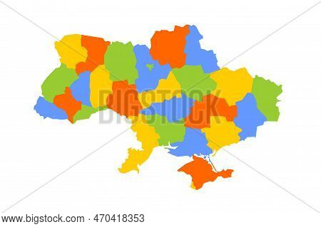 Ukraine Political Map Of Administrative Divisions - Regions, Two Cities With Special Status Of Kyiv 