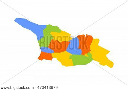 Georgia Political Map Of Administrative Divisions - Regions And Autonomous Republics Of Abkhasia And