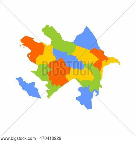Azerbaijan Political Map Of Administrative Divisions - Districts, Cities And Autonomous Republic Of 