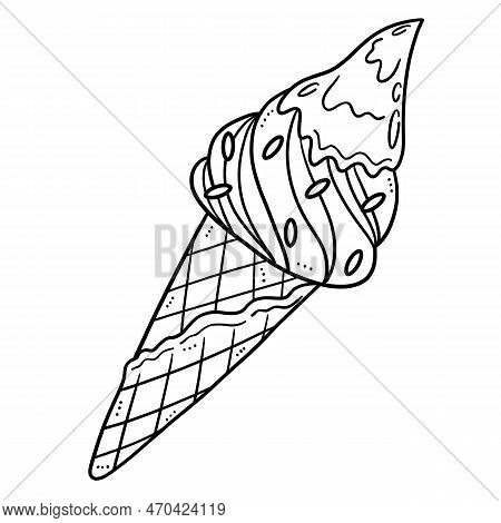 A Cute And Funny Coloring Page Of Ice Cream. Provides Hours Of Coloring Fun For Children. Color, Thi