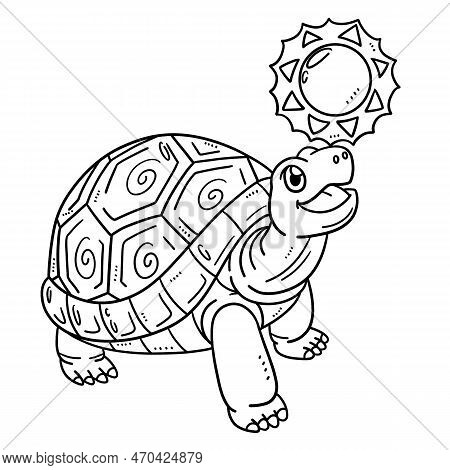 A Cute And Funny Coloring Page Of Tortoise Playing. Provides Hours Of Coloring Fun For Children. Col