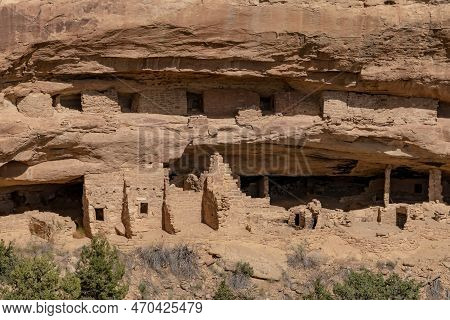 Looking Across Canyon At Nordenskiold House In Mesa Verde National Park