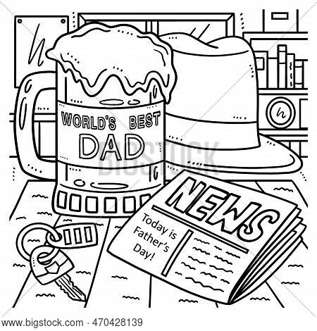 A Cute And Funny Coloring Page Of A Worlds Best Dad. Provides Hours Of Coloring Fun For Children. Co