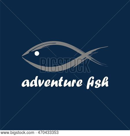 Logo Design Graphic Concept Creative Premium Free Vector Stock Simple Unique Line Art Scratch Fish A
