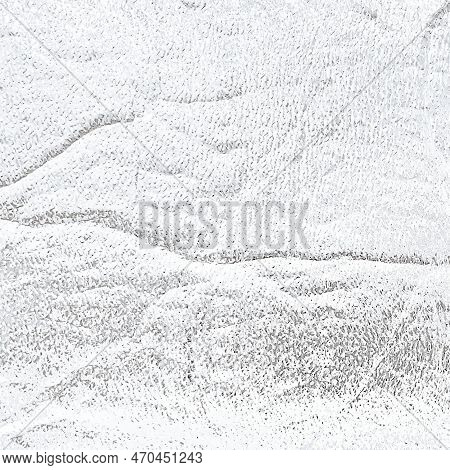 White Crumpled Texture. Foil Background With Scuffs And Scratches