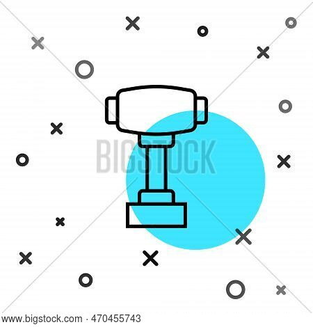 Black Line Gear Shifter Icon Isolated On White Background. Manual Transmission Icon. Random Dynamic 